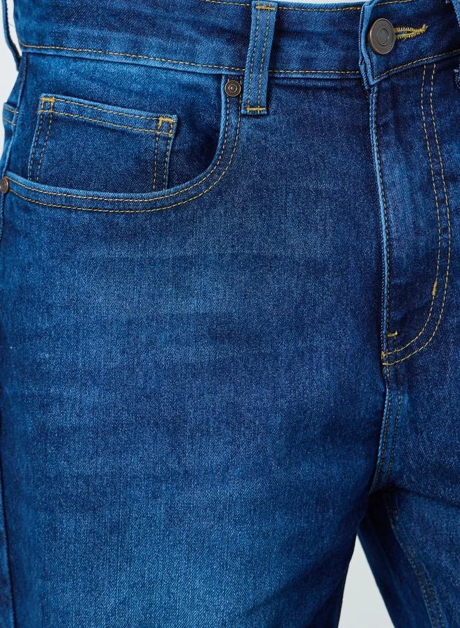 Styli Men Blue Relaxed Fit Acid wash Jeans